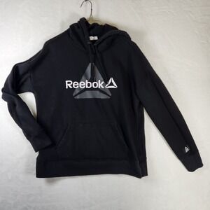 Reebok Pullover Hoodie Mens Activewear Black Sweatshirt Gym Athletic